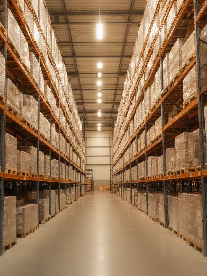 Interior — pasillos de racks selectivos